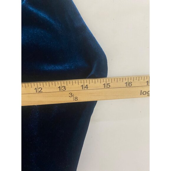 Blue Velvet Strappy Midi Dress By Dear Moon Size 7 Party Cocktail Holiday - Picture 12 of 15
